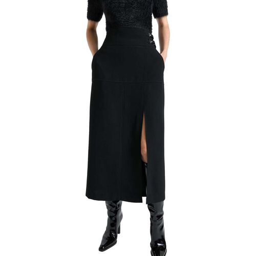 Cue Double Buckle Midi Skirt